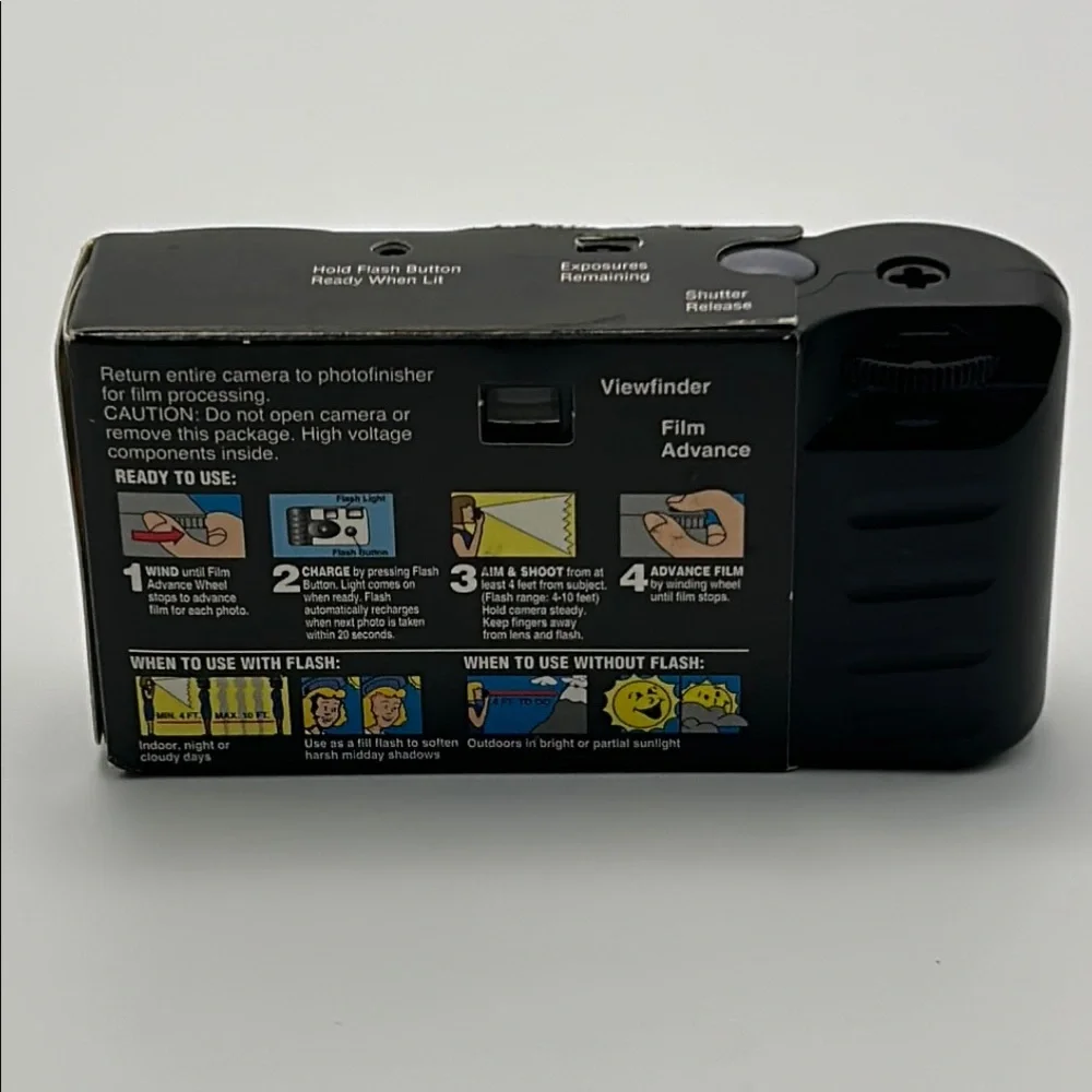 Solaris Black White Disposable Camera 400 27exp Indoor/ Outdoor